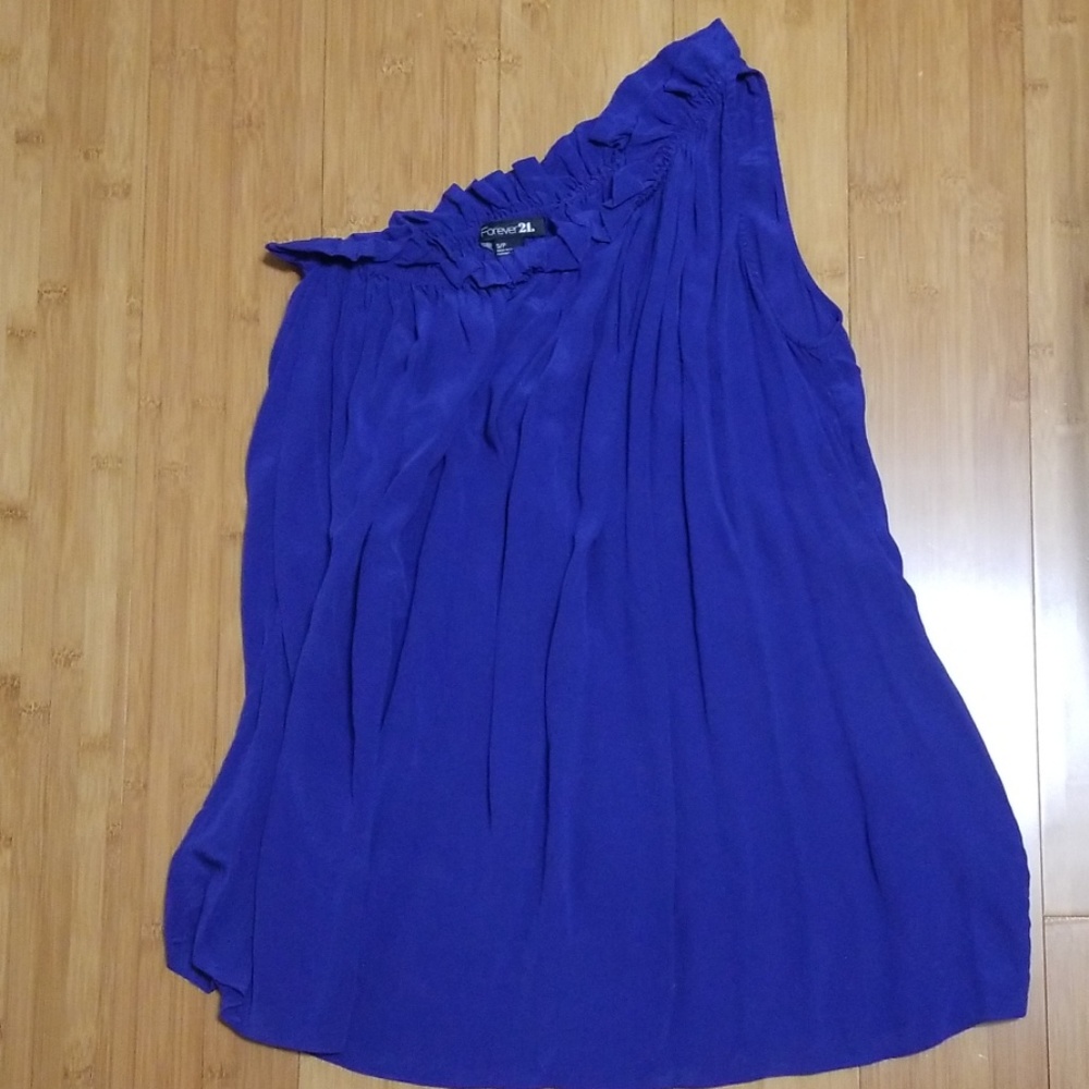 Forever 21 blue 1 shoulder blouse